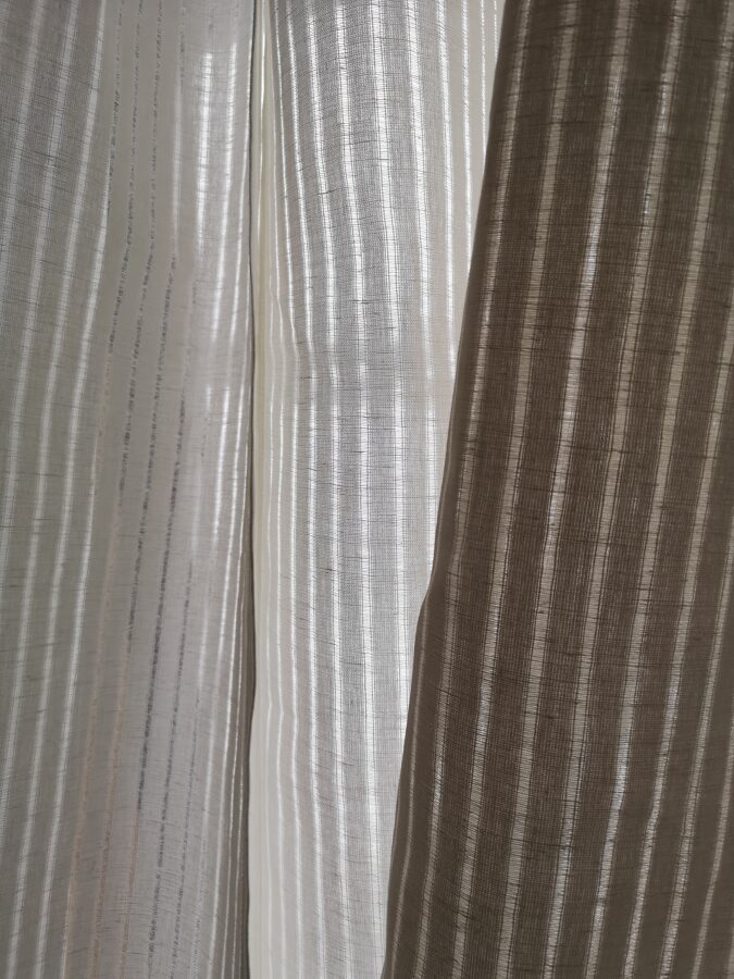 White linen day curtains